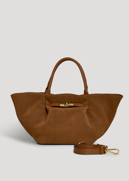 Borsa Charlène in Camoscio e Pelle Cuoio