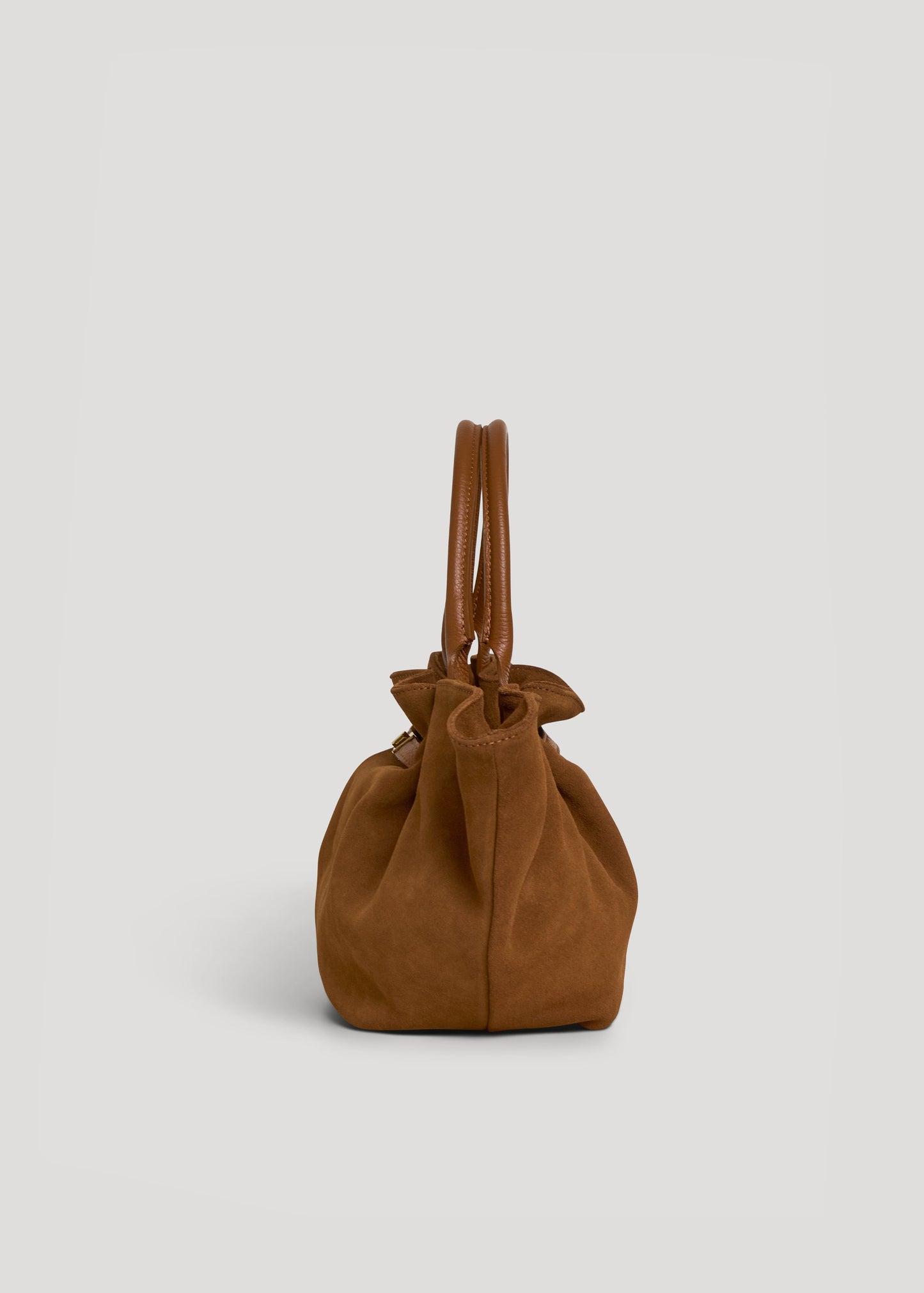 Borsa Charlène in Camoscio e Pelle Cuoio