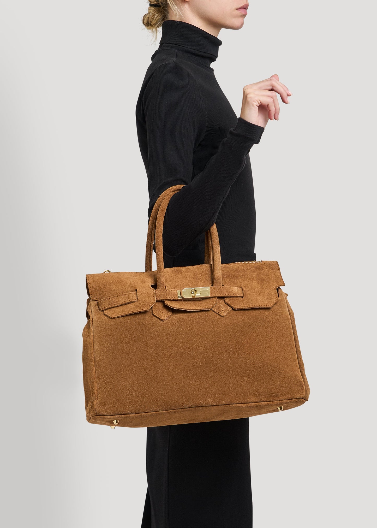 Borsa Elizabeth in Camoscio Cuoio