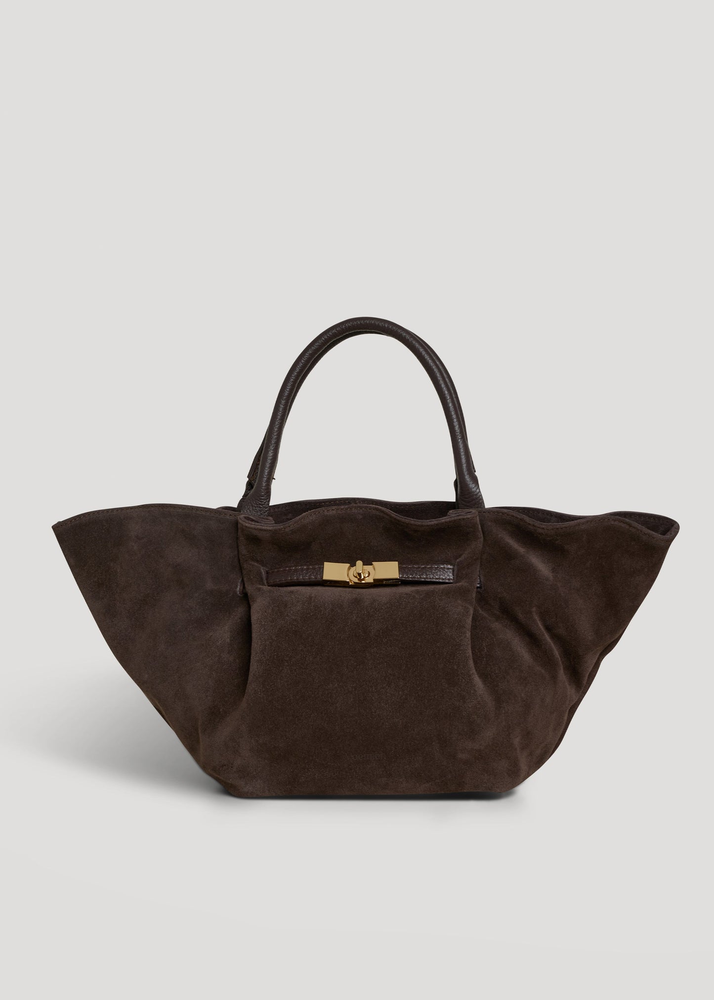 Borsa Charlène in Camoscio e Pelle Togo Testa di moro