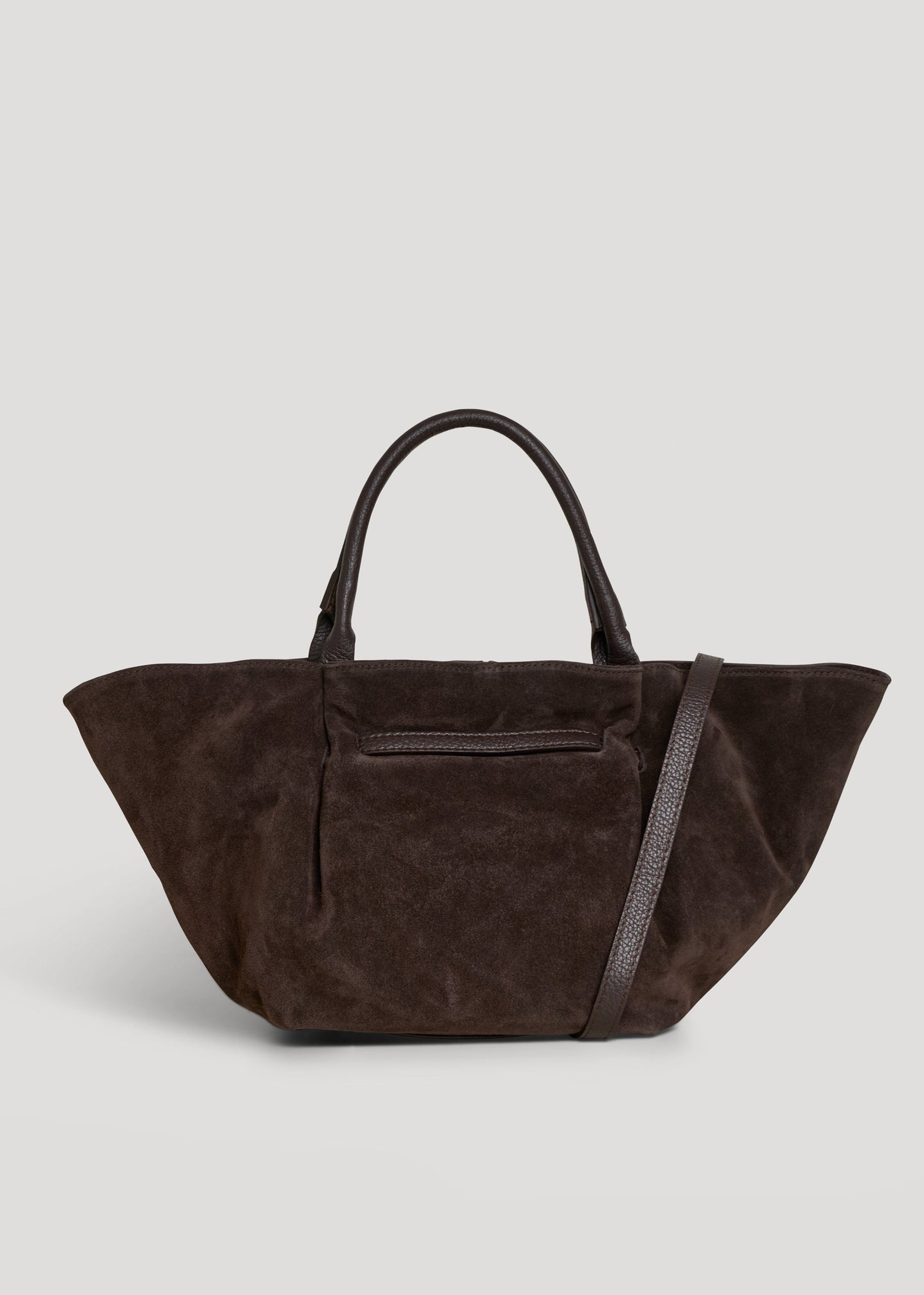 Borsa Charlène in Camoscio e Pelle Togo Testa di moro