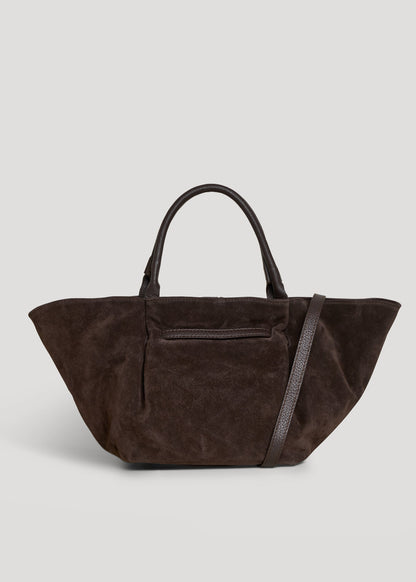 Borsa Charlène in Camoscio e Pelle Togo Testa di moro