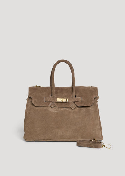 Borsa Elizabeth in Camoscio Taupe