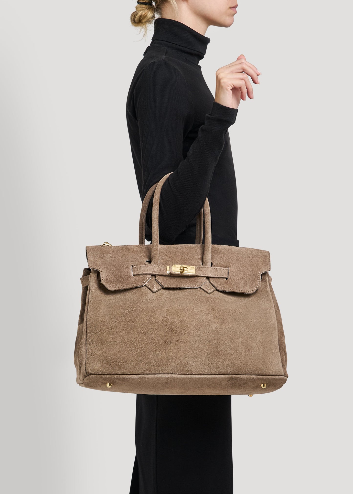 Borsa Elizabeth in Camoscio Taupe