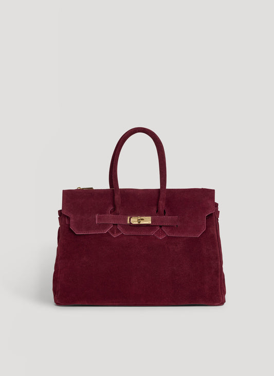 Borsa Elizabeth in Camoscio Borgogna