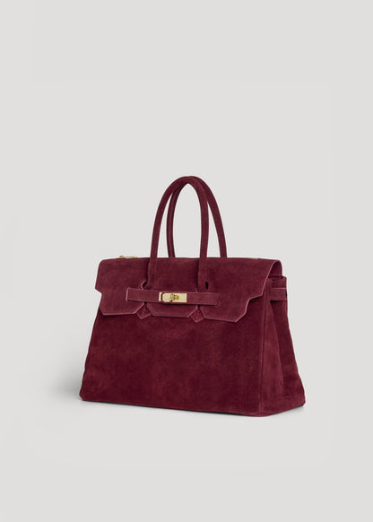 Borsa Elizabeth in Camoscio Borgogna