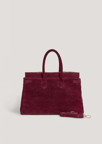 Borsa Elizabeth in Camoscio Borgogna
