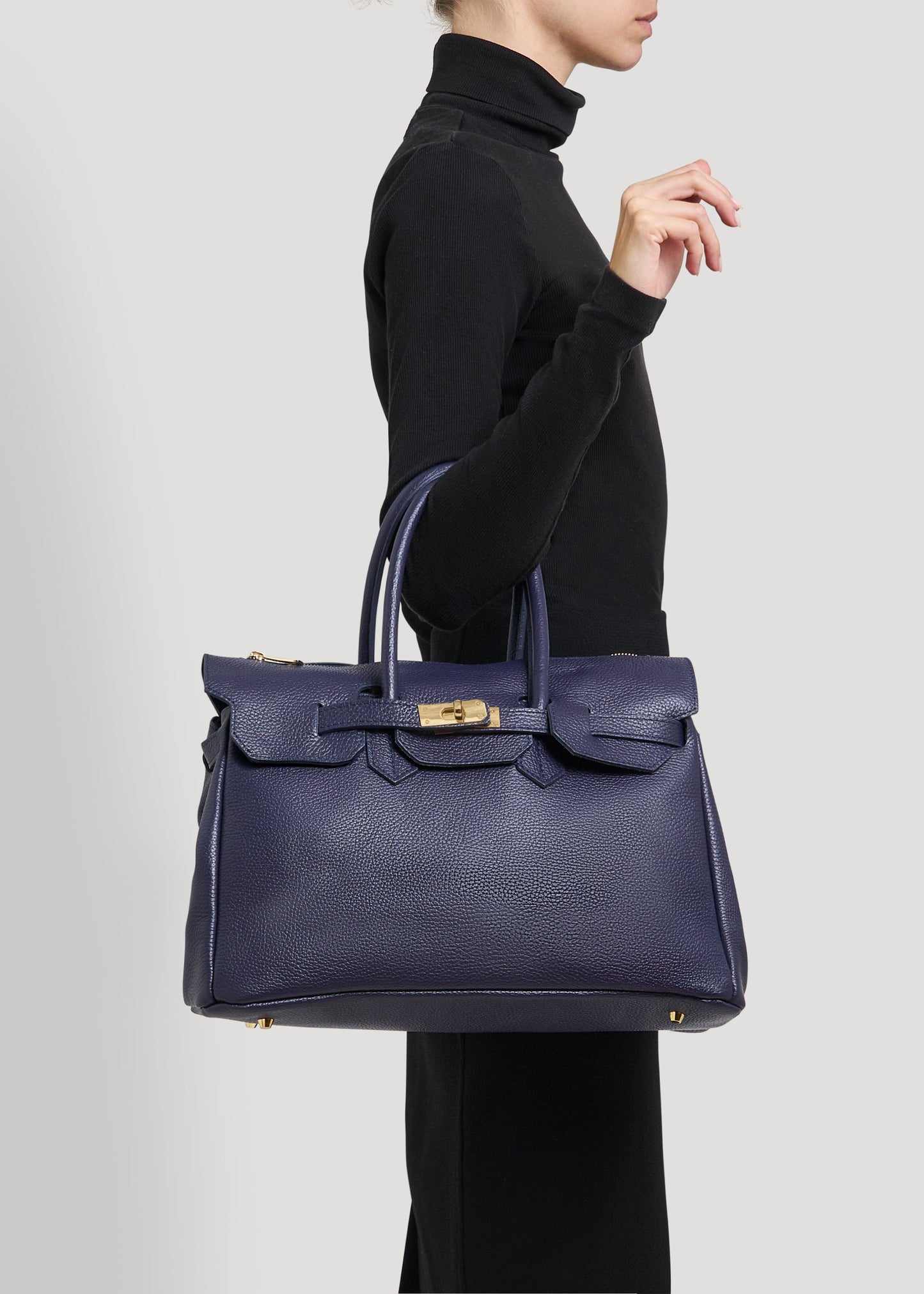 Borsa Elizabeth in Pelle Togo Blu Navy