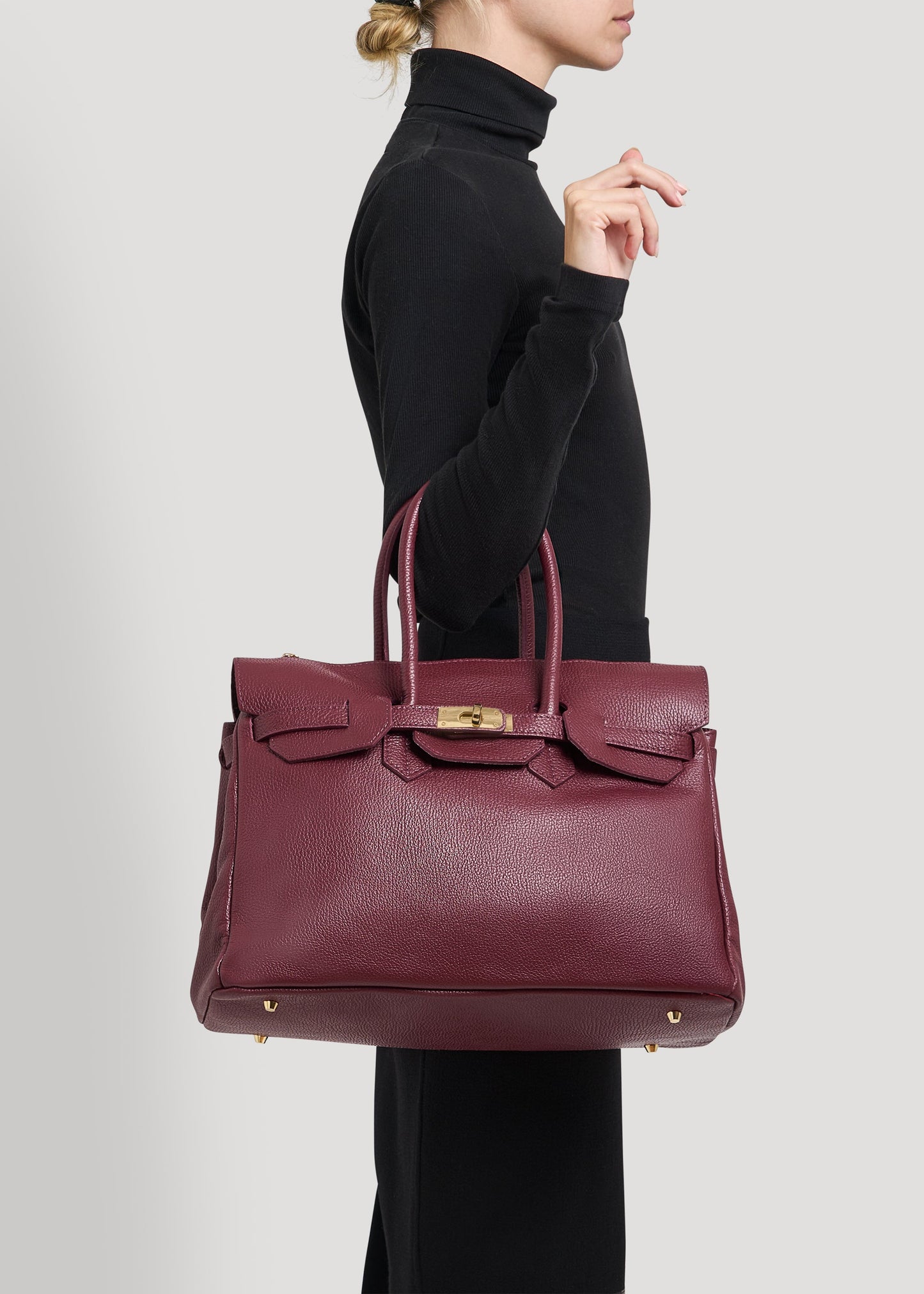 Borsa Elizabeth in Pelle Togo Borgogna