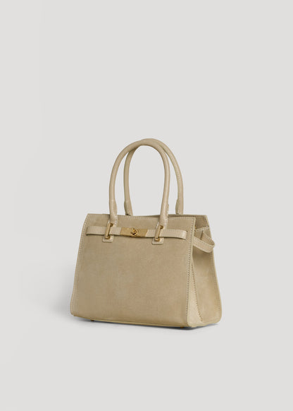 Borsa Grace in Camoscio e pelle Togo Beige