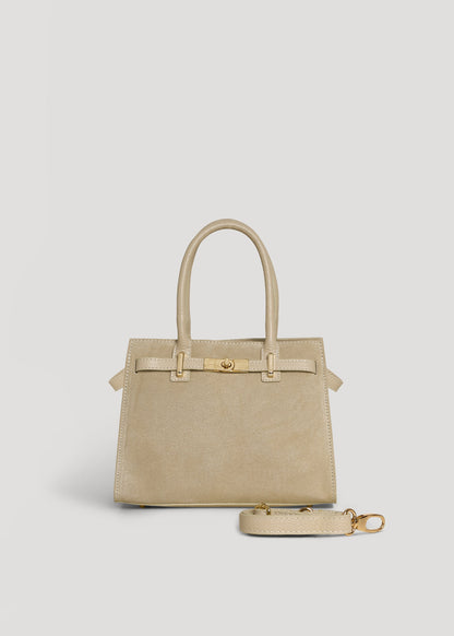 Borsa Grace in Camoscio e pelle Togo Beige