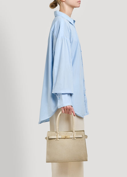 Borsa Grace in Camoscio e pelle Togo Beige