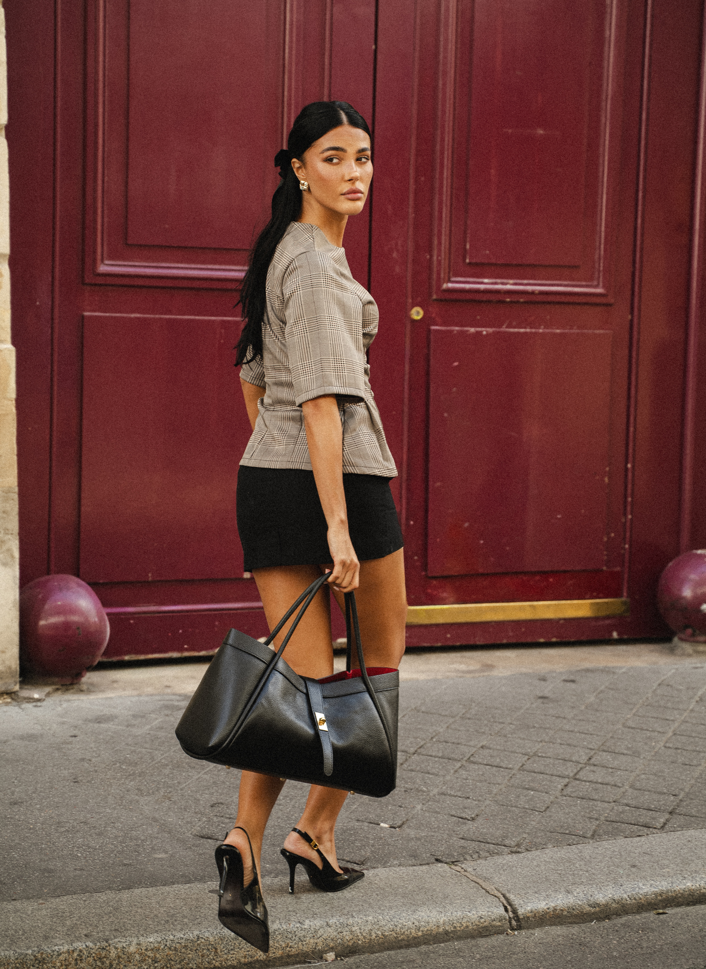 Borsa Mayfair in Pelle Togo Nera