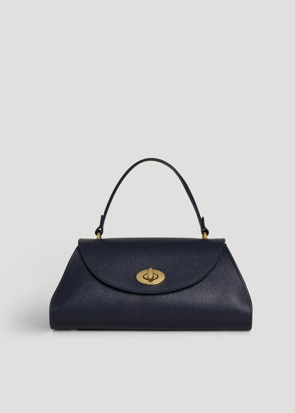 Borsa Florence in pelle Togo Blu Navy