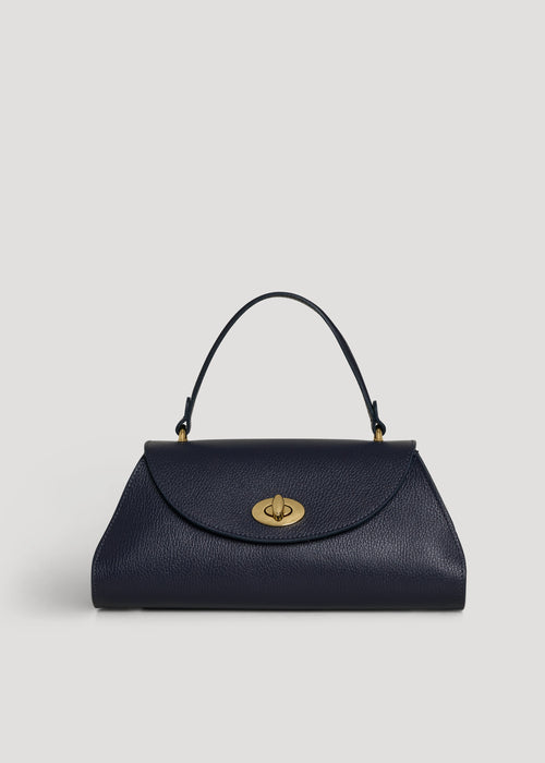 Borsa Florence in pelle Togo Blu Navy