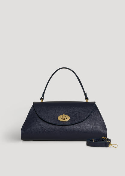 Borsa Florence in pelle Togo Blu Navy