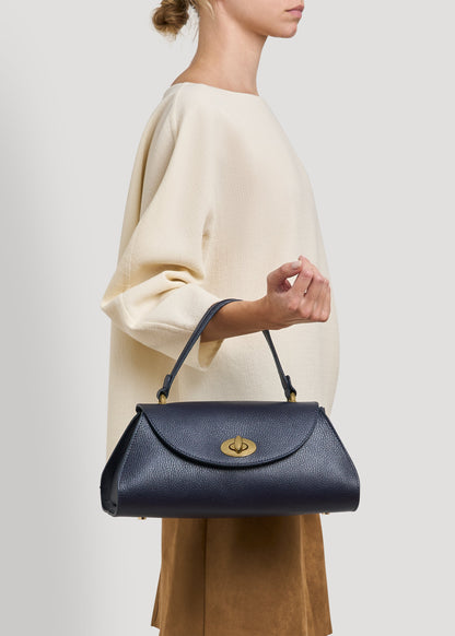 Borsa Florence in pelle Togo Blu Navy