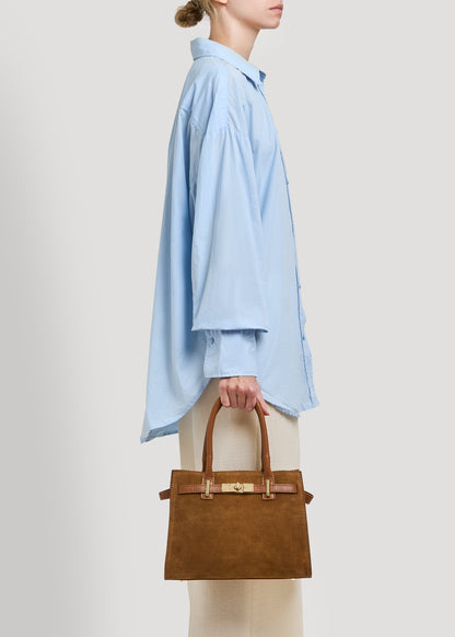 Borsa Grace in Camoscio e pelle Togo Cuoio