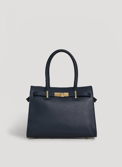 Borsa Grace in pelle Togo Blu Navy