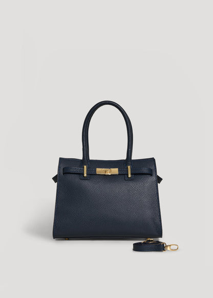 Borsa Grace in pelle Togo Blu Navy
