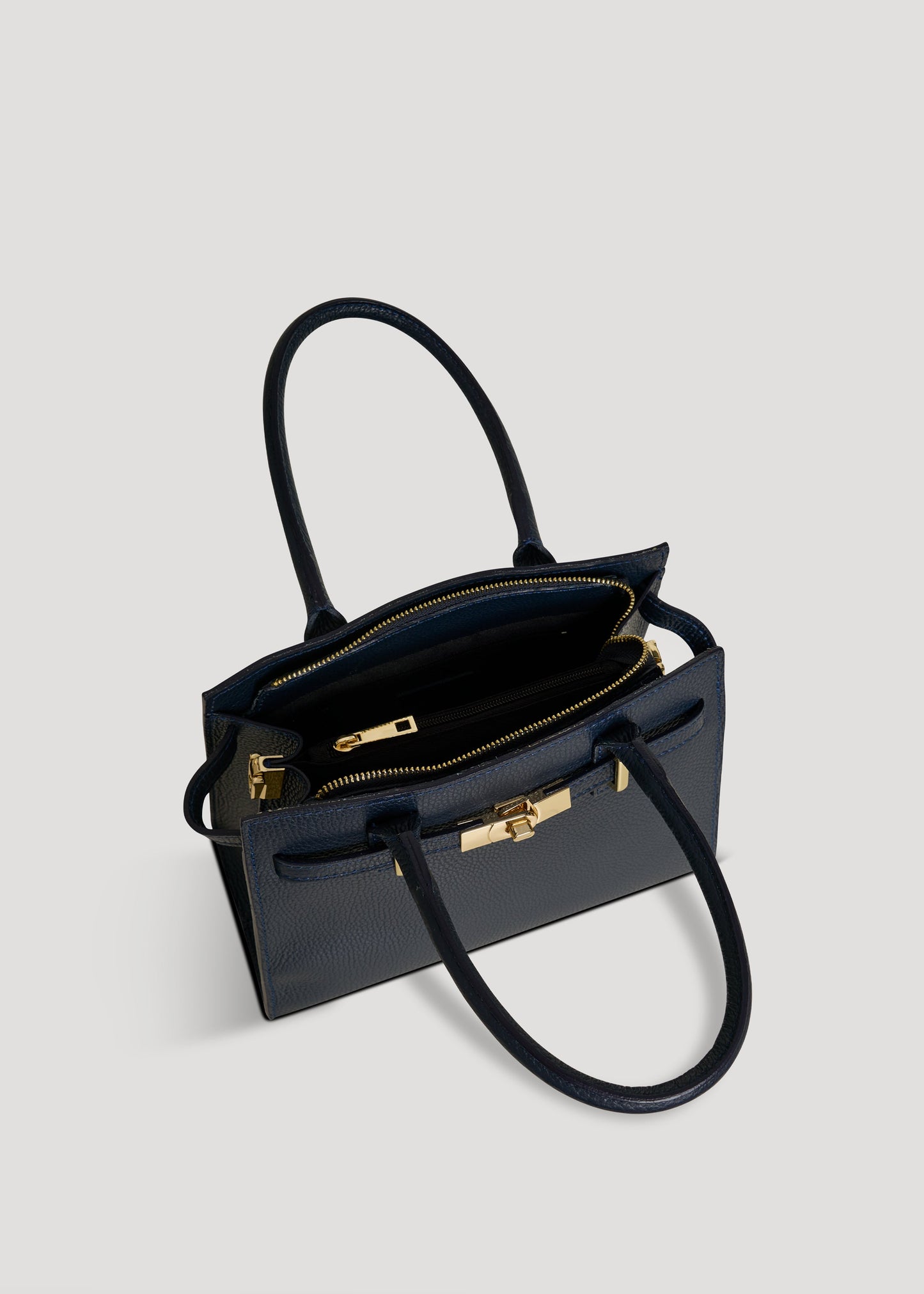 Borsa Grace in pelle Togo Blu Navy