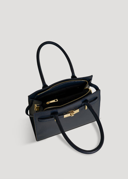 Borsa Grace in pelle Togo Blu Navy