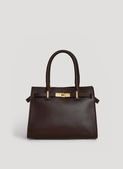 Borsa Grace in pelle Togo Testa di moro