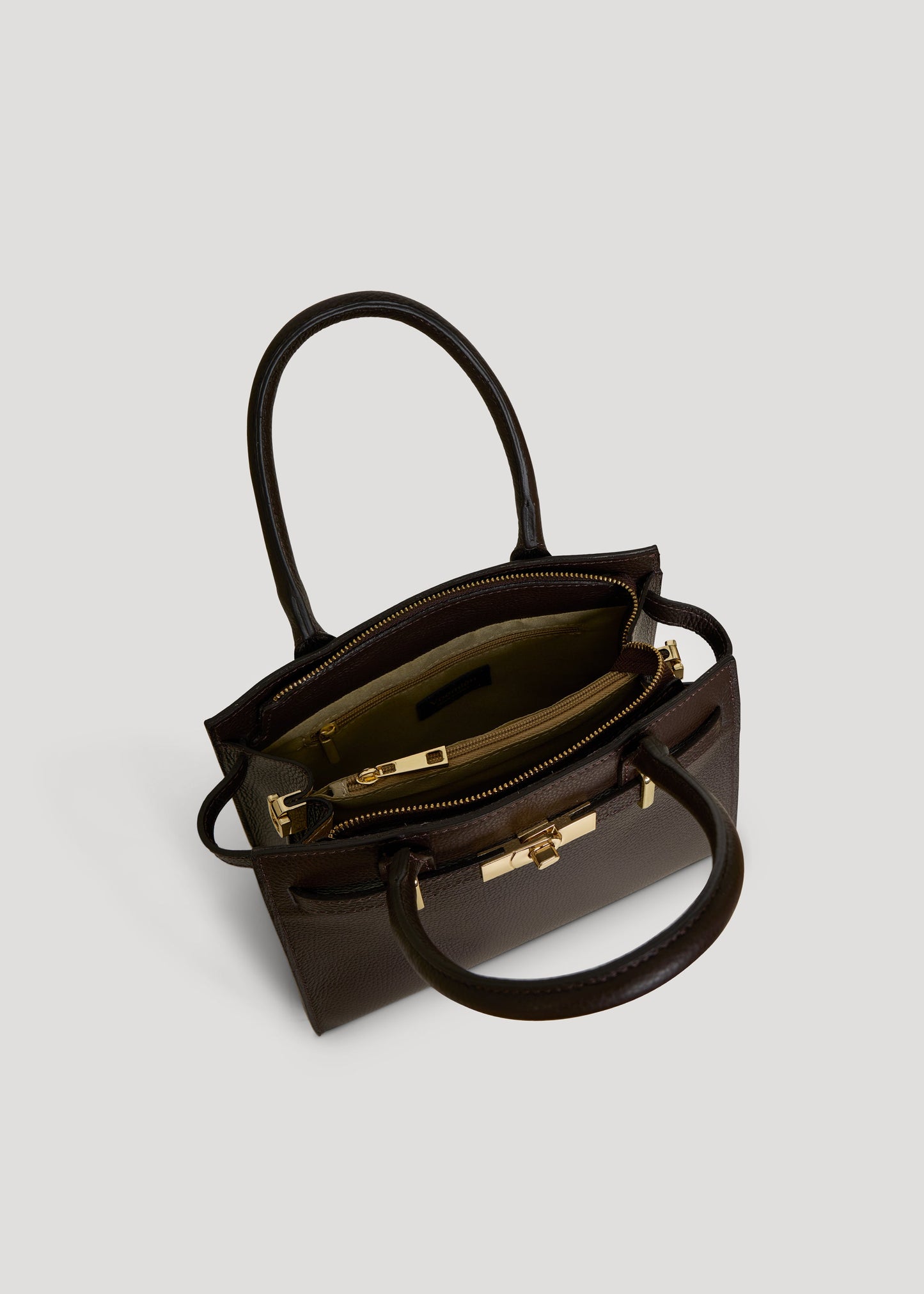 Borsa Grace in pelle Togo Testa di moro