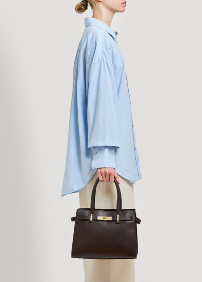 Borsa Grace in pelle Togo Testa di moro