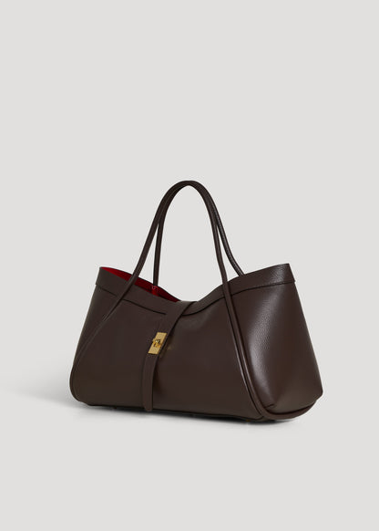 Borsa Mayfair in Pelle Togo Testa di moro