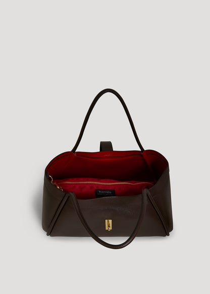 Borsa Mayfair in Pelle Togo Testa di moro