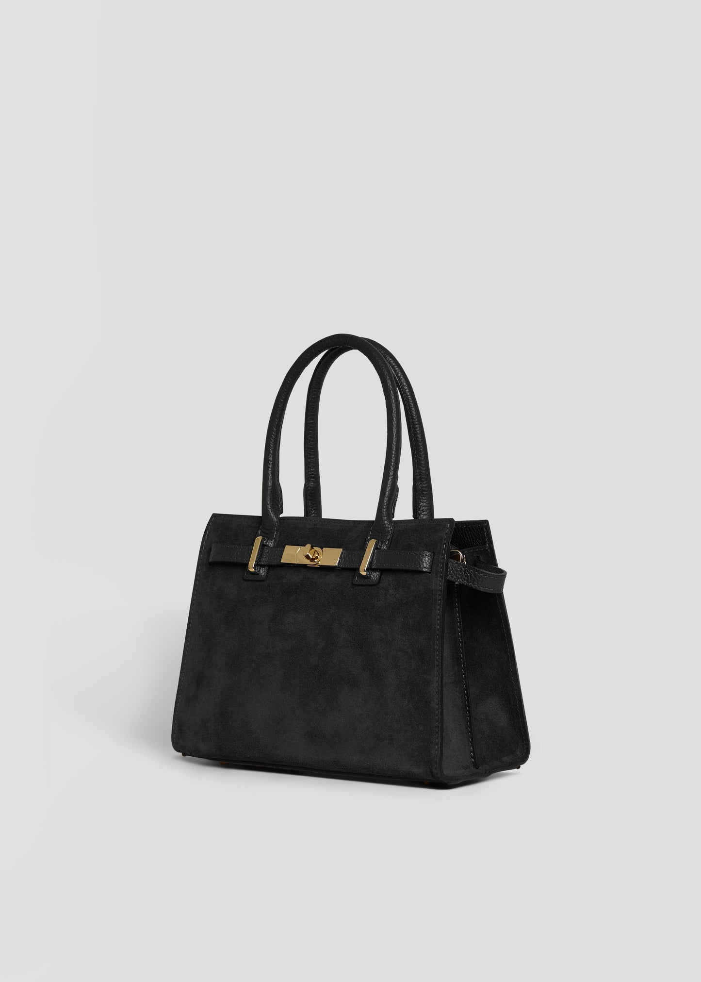 Borsa Grace in Camoscio e pelle Togo Nera