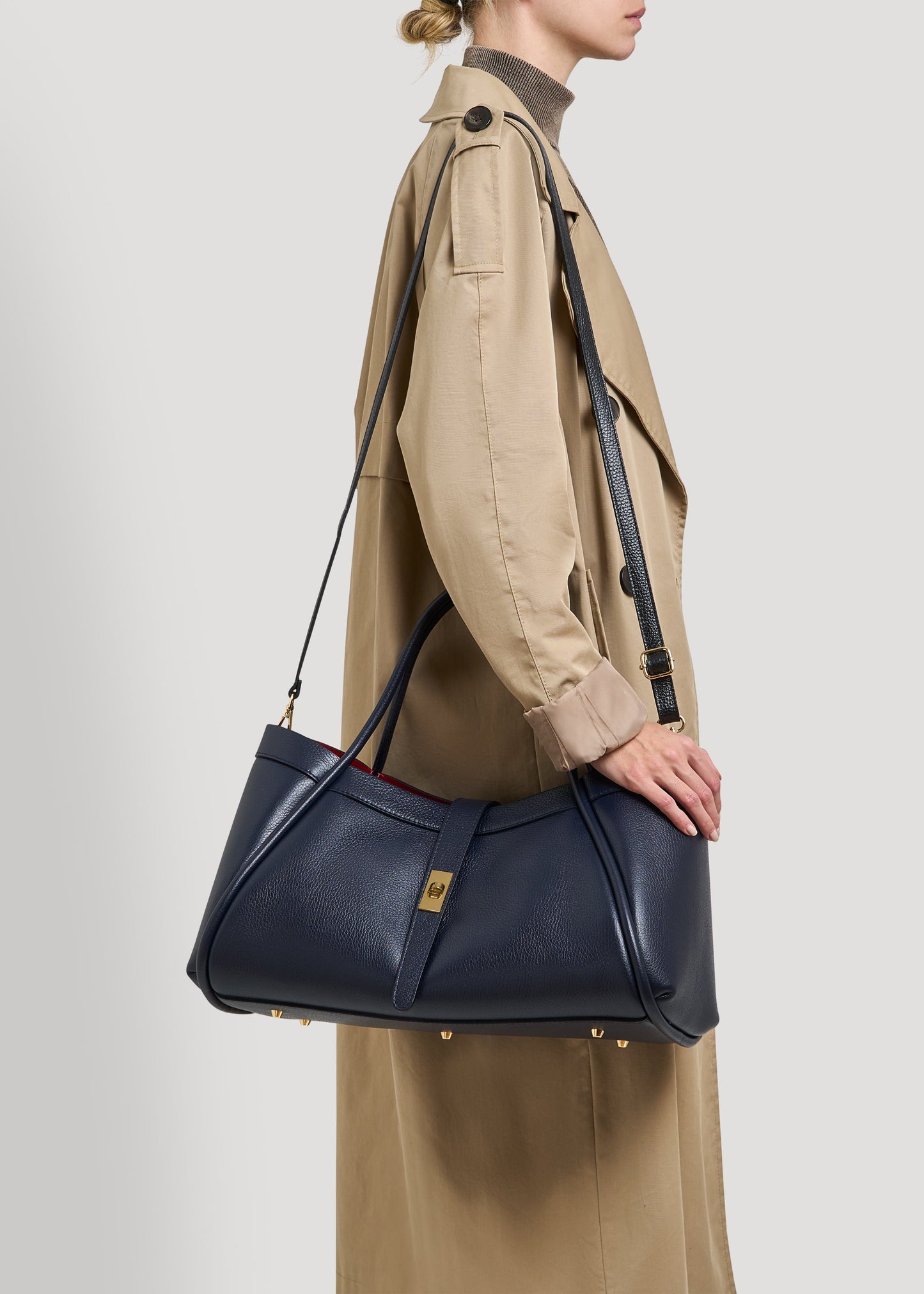 Borsa Mayfair in Pelle Togo Blu Navy