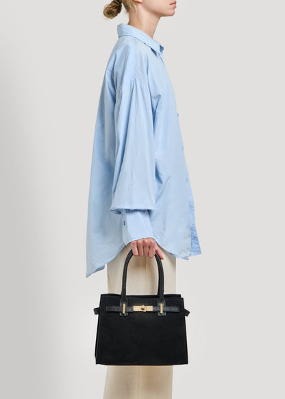 Borsa Grace in Camoscio e pelle Togo Nera