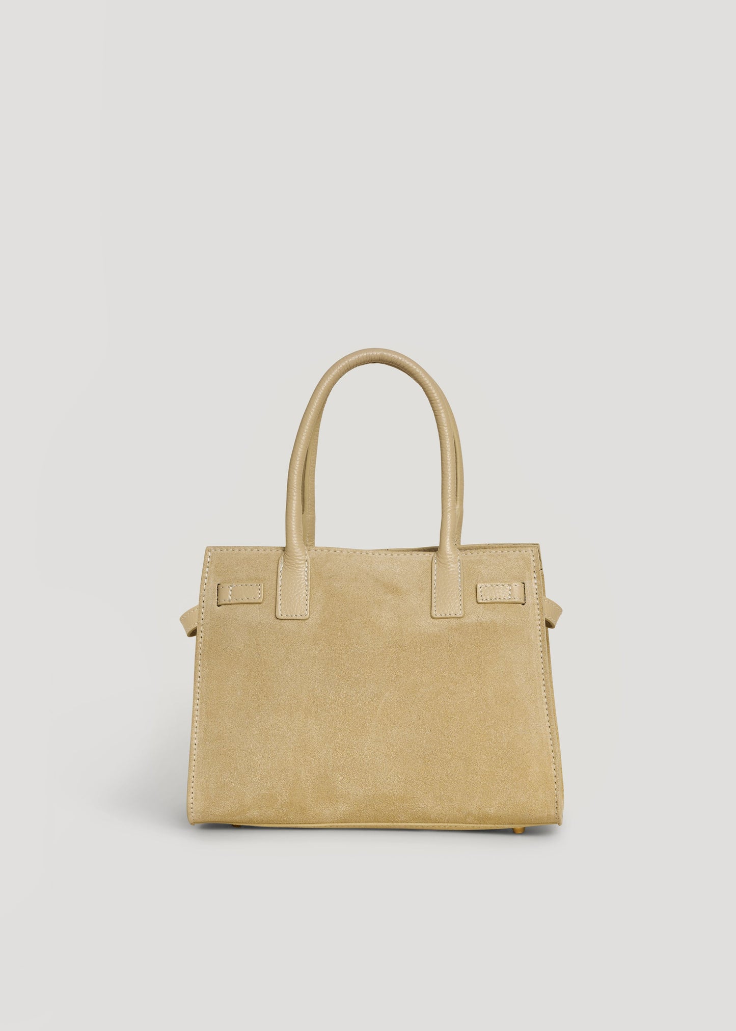 Borsa Grace in Camoscio e pelle Togo Taupe Chiaro