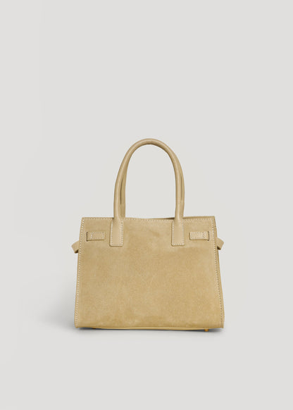 Borsa Grace in Camoscio e pelle Togo Taupe Chiaro