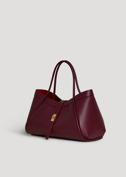 Borsa Mayfair in Pelle Togo Borgogna