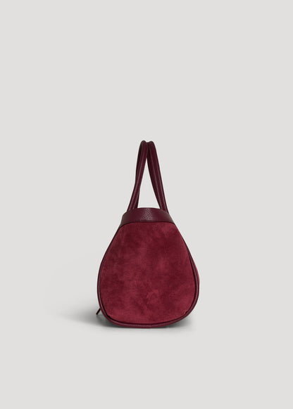 Borsa Mayfair in Camoscio e Pelle Togo Borgogna