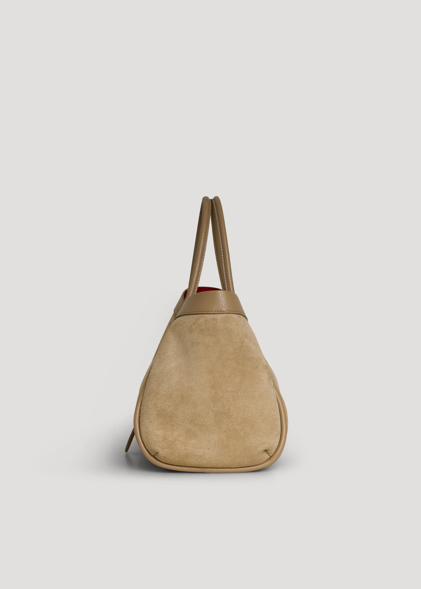 Borsa Mayfair in Camoscio e Pelle Togo Taupe chiaro