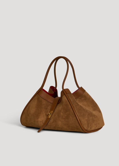 Borsa Mayfair in Camoscio e Pelle Togo Cuoio