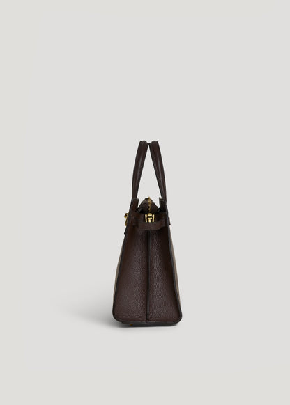 Borsa Sveva in pelle Togo Testa di moro