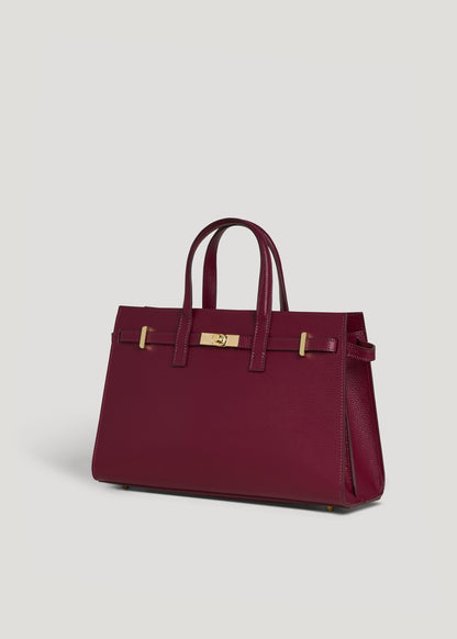 Borsa Sveva in pelle Togo Borgogna