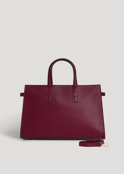 Borsa Sveva in pelle Togo Borgogna