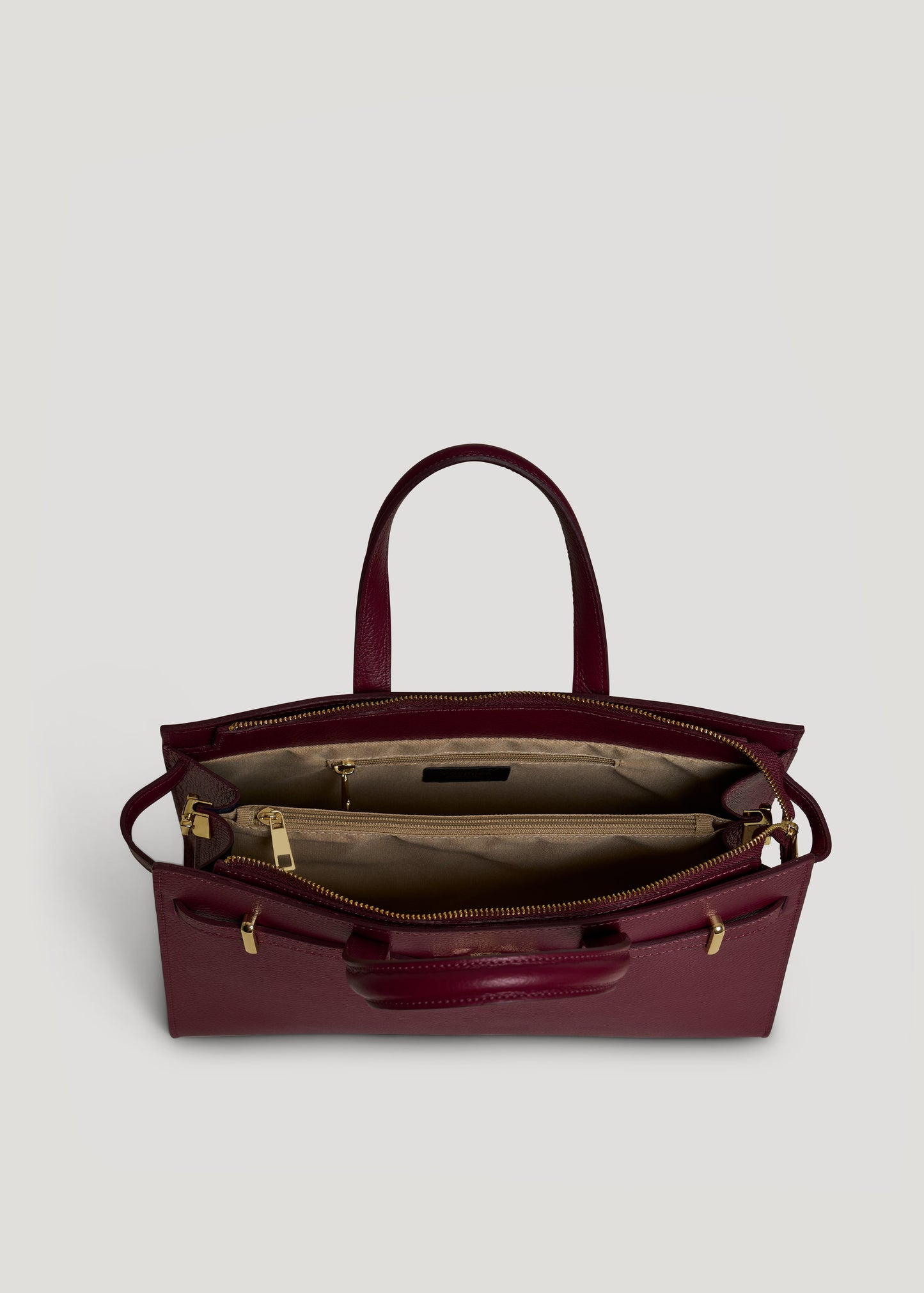 Borsa Sveva in pelle Togo Borgogna