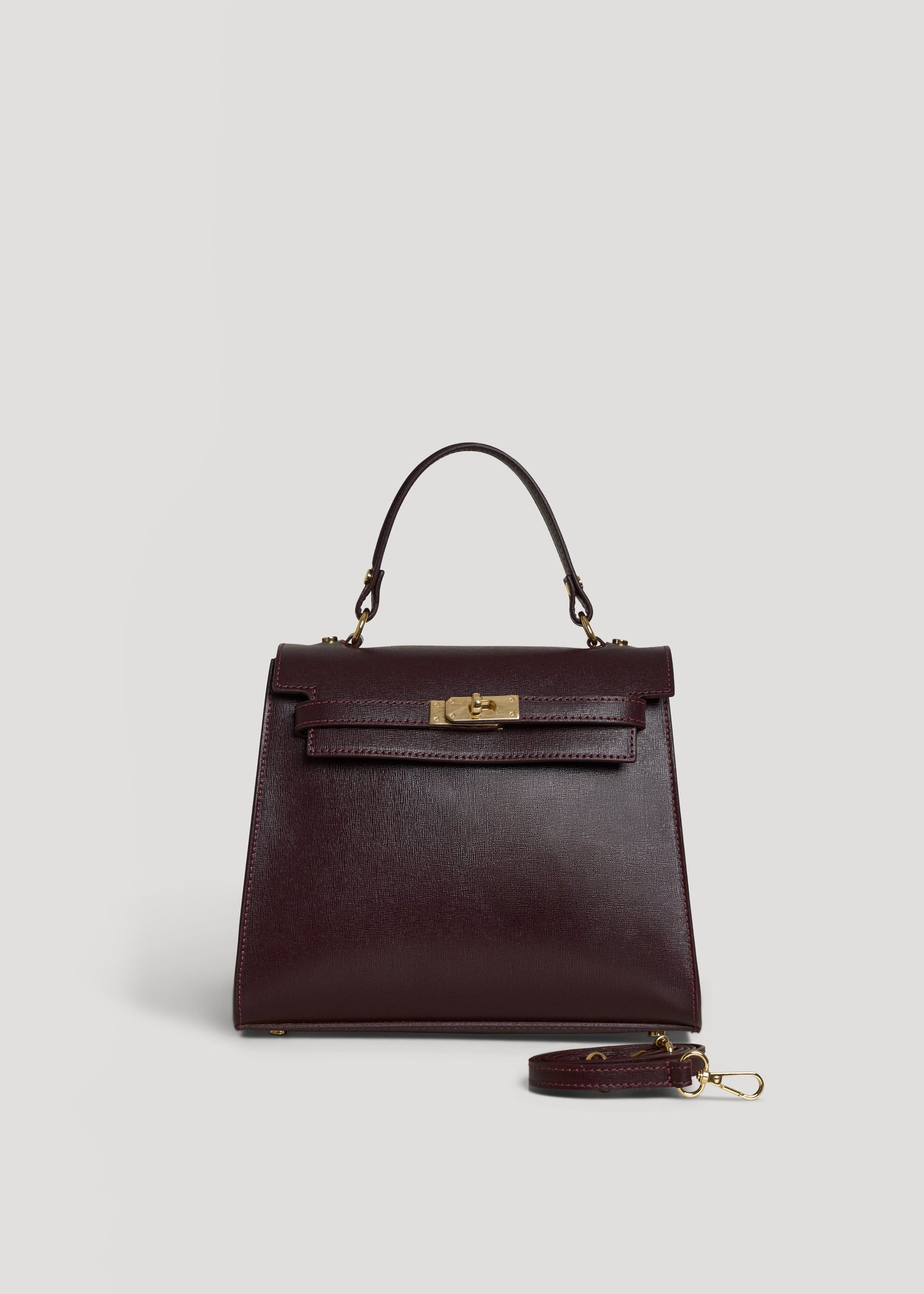 Borsa Zaira in Vera pelle Saffiano Bordeaux