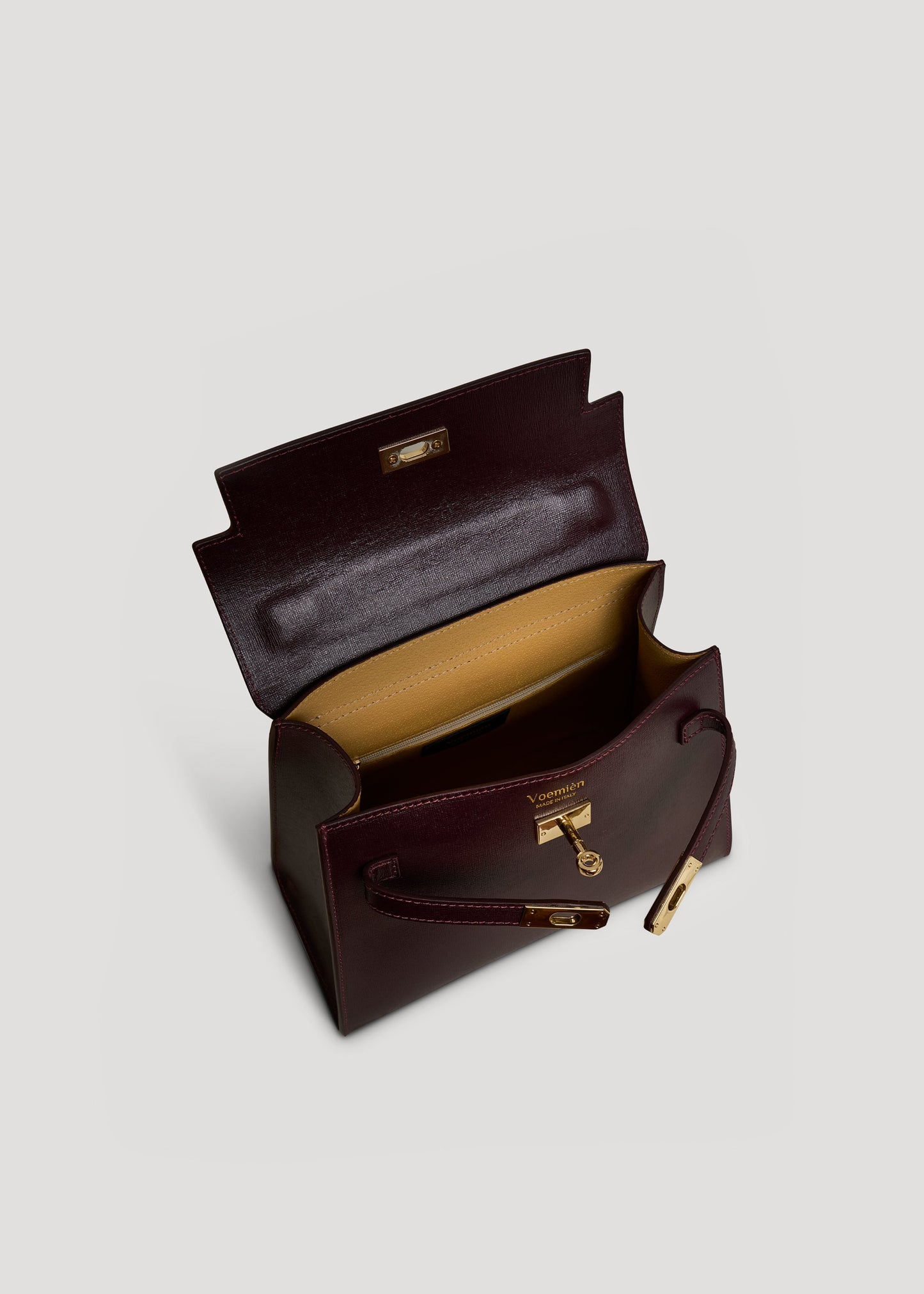 Borsa Zaira in Vera pelle Saffiano Bordeaux