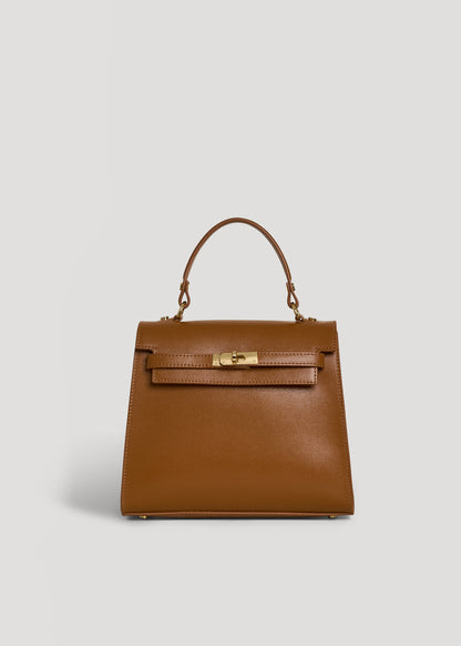 Borsa Zaira in Vera pelle Saffiano Cuoio