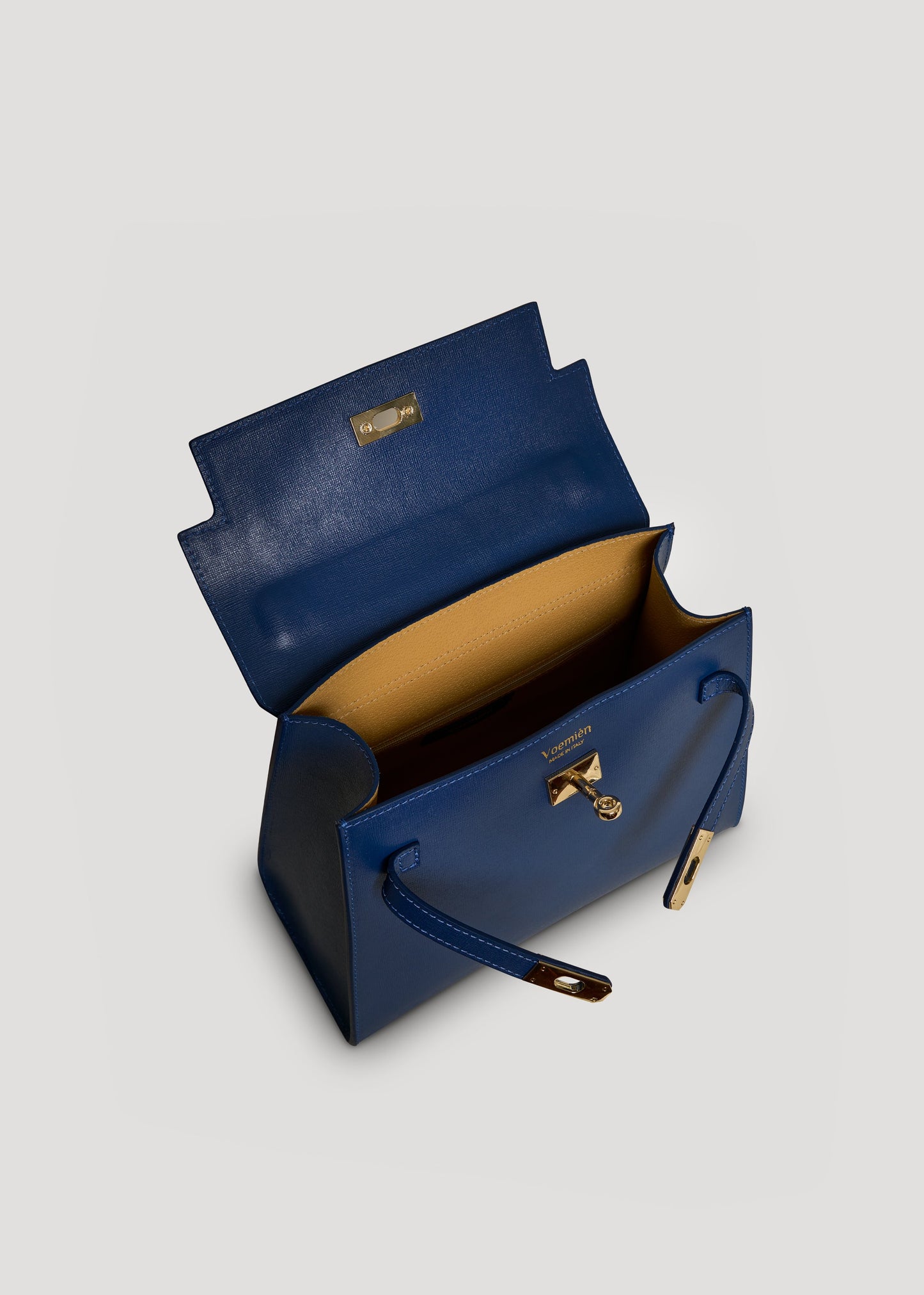 Borsa Zaira in Vera pelle Saffiano Blu