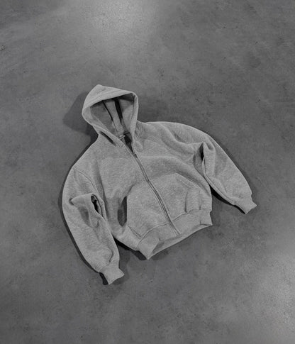 GREY ZIP HOODIE