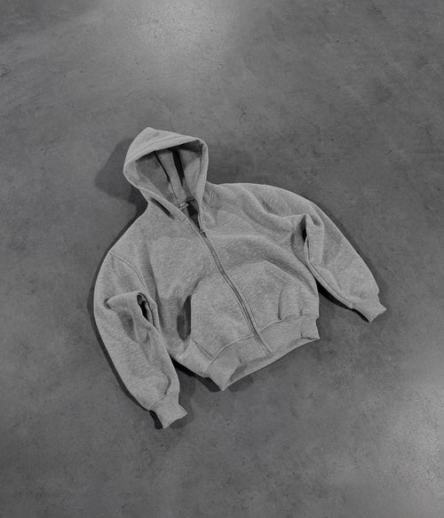 GREY ZIP HOODIE